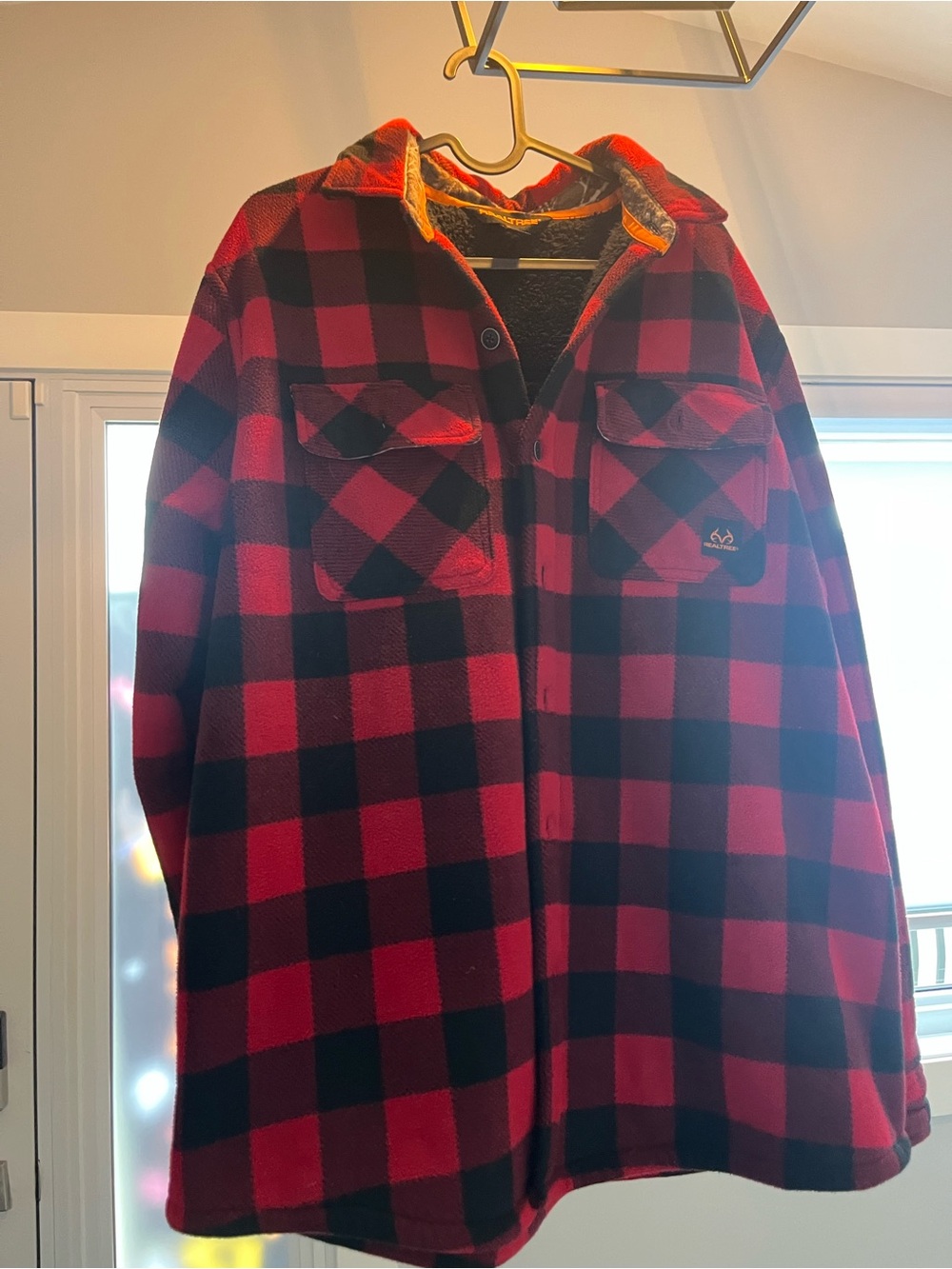 Realtree Red and Black Buffalo Plaid Shirt Jacket